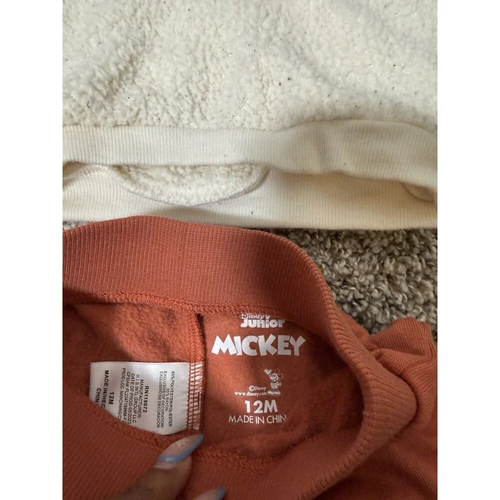 Disney Mickey Mouse Toddler Outfit 12M Sherpa Pullover Jogger Set Disney Junior